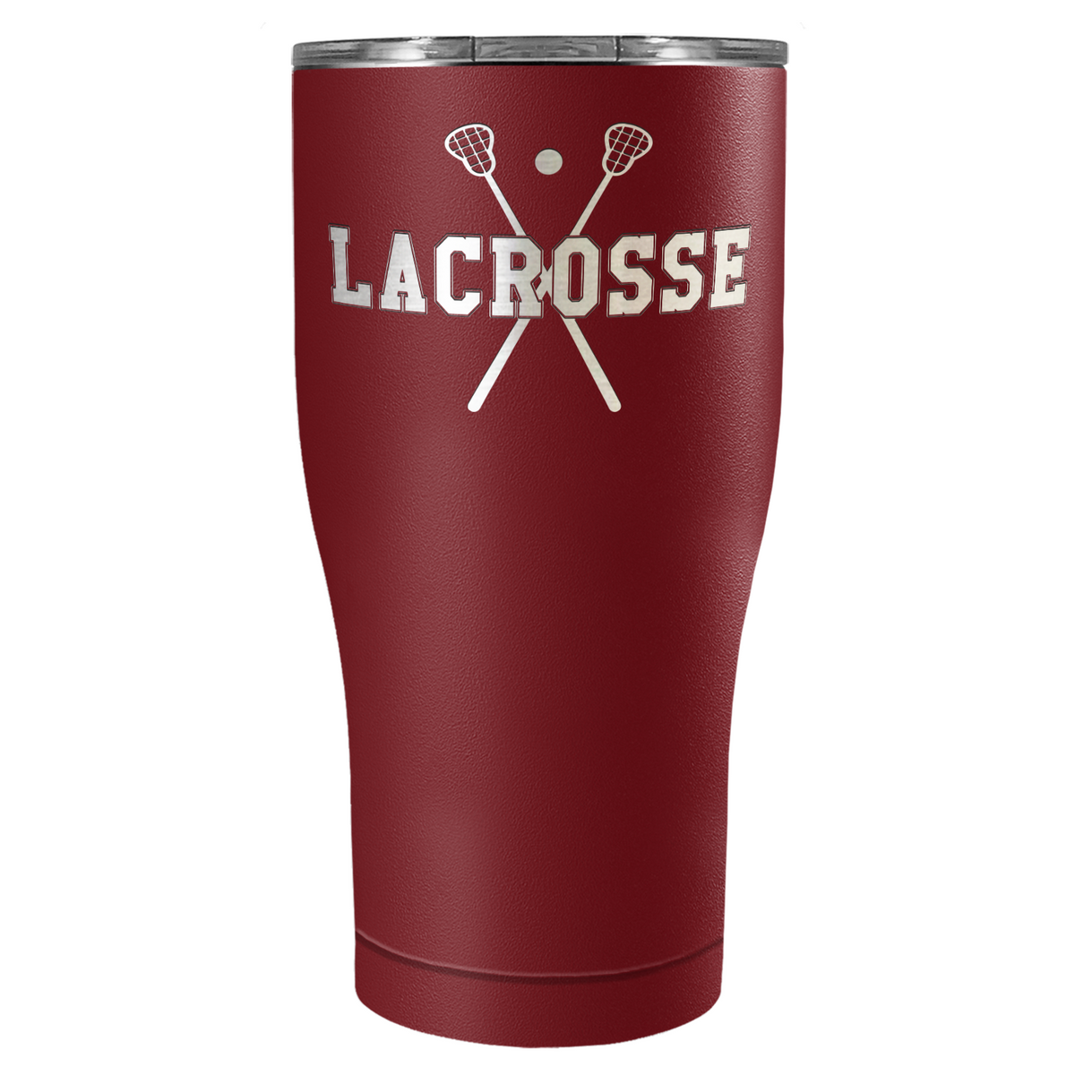 Lacrosse Sticks Laser Engraved on Stainless Steel Lacrosse Tumbler