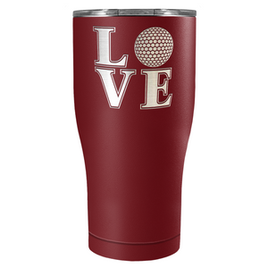 Love Golf Laser Engraved on Stainless Steel Golf Tumbler