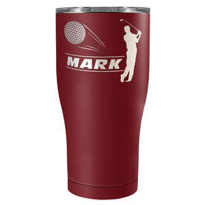 Personalized Golfer Laser Engraved on Stainless Steel Golf Tumbler