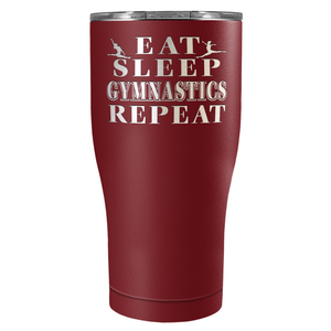 Eat Sleep Gymnastics Repeat Laser Engraved on Stainless Steel Gymnastics Tumbler