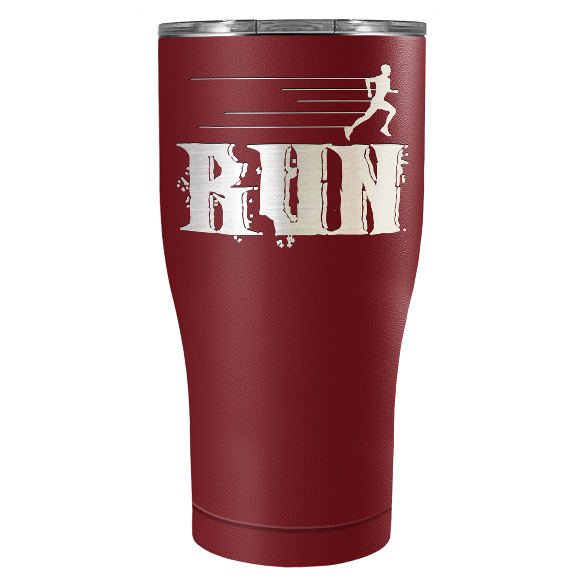 Run Laser Engraved on Stainless Steel Cross Country Tumbler