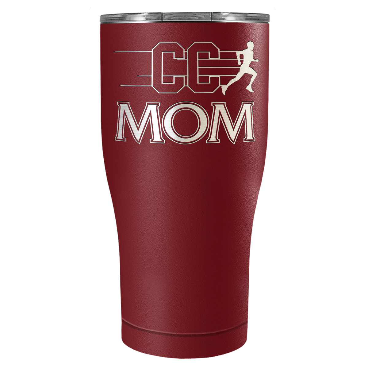 Cross Country Mom Laser Engraved on Stainless Steel Cross Country Tumbler