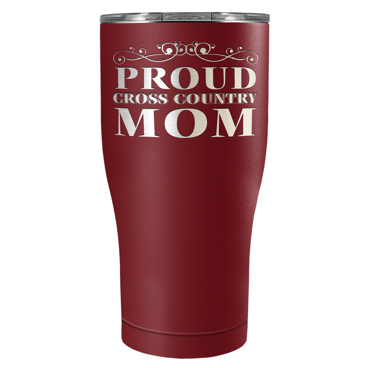 Proud Cross Country Mom Laser Engraved on Stainless Steel Cross Country Tumbler