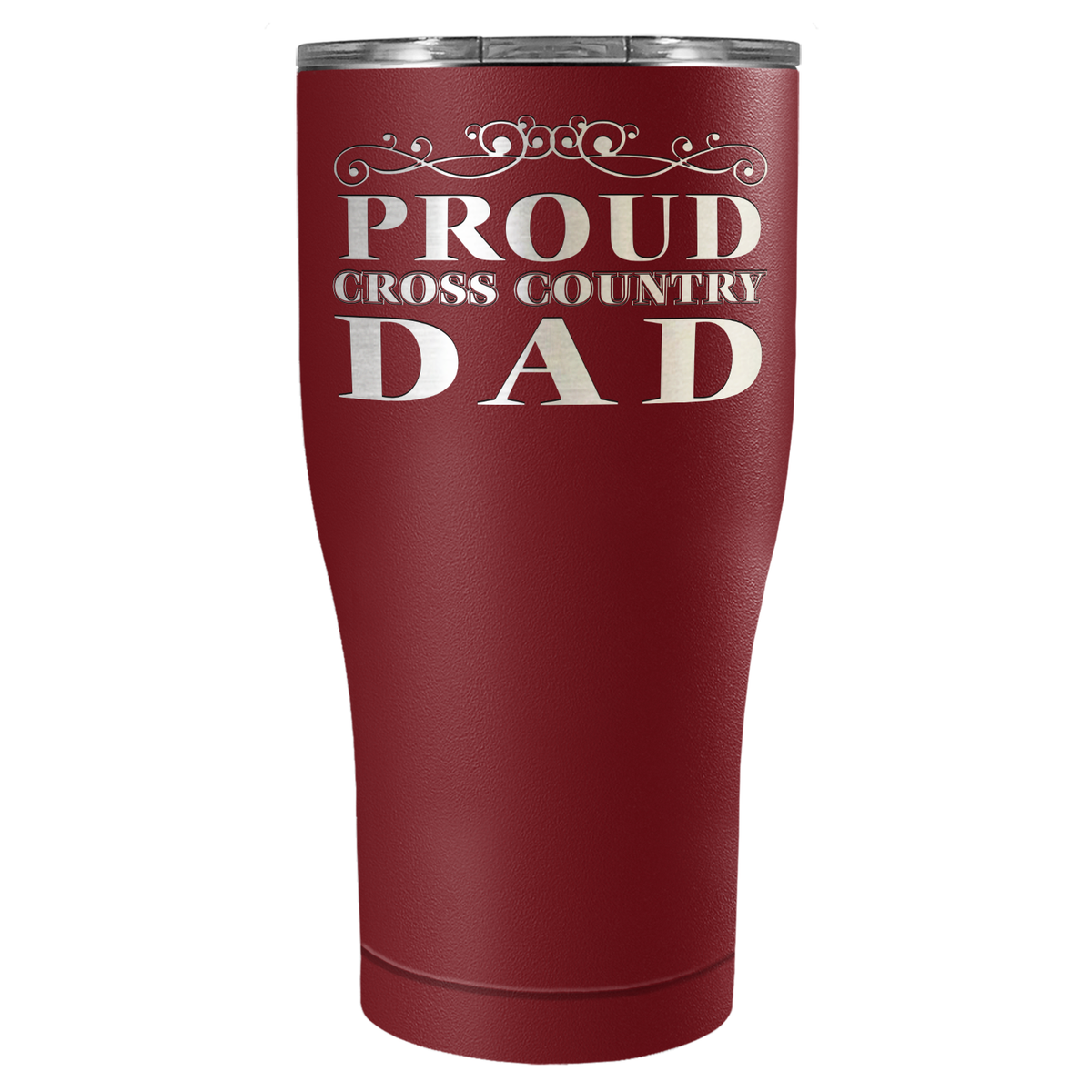 Proud Cross Country Dad Laser Engraved on Stainless Steel Cross Country Tumbler