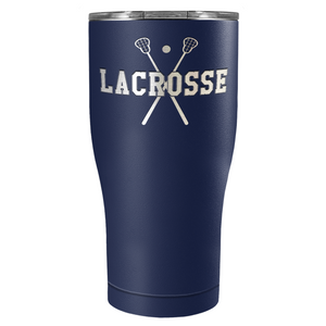 Lacrosse Sticks Laser Engraved on Stainless Steel Lacrosse Tumbler