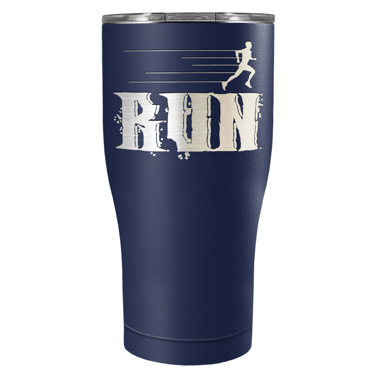 Run Laser Engraved on Stainless Steel Cross Country Tumbler