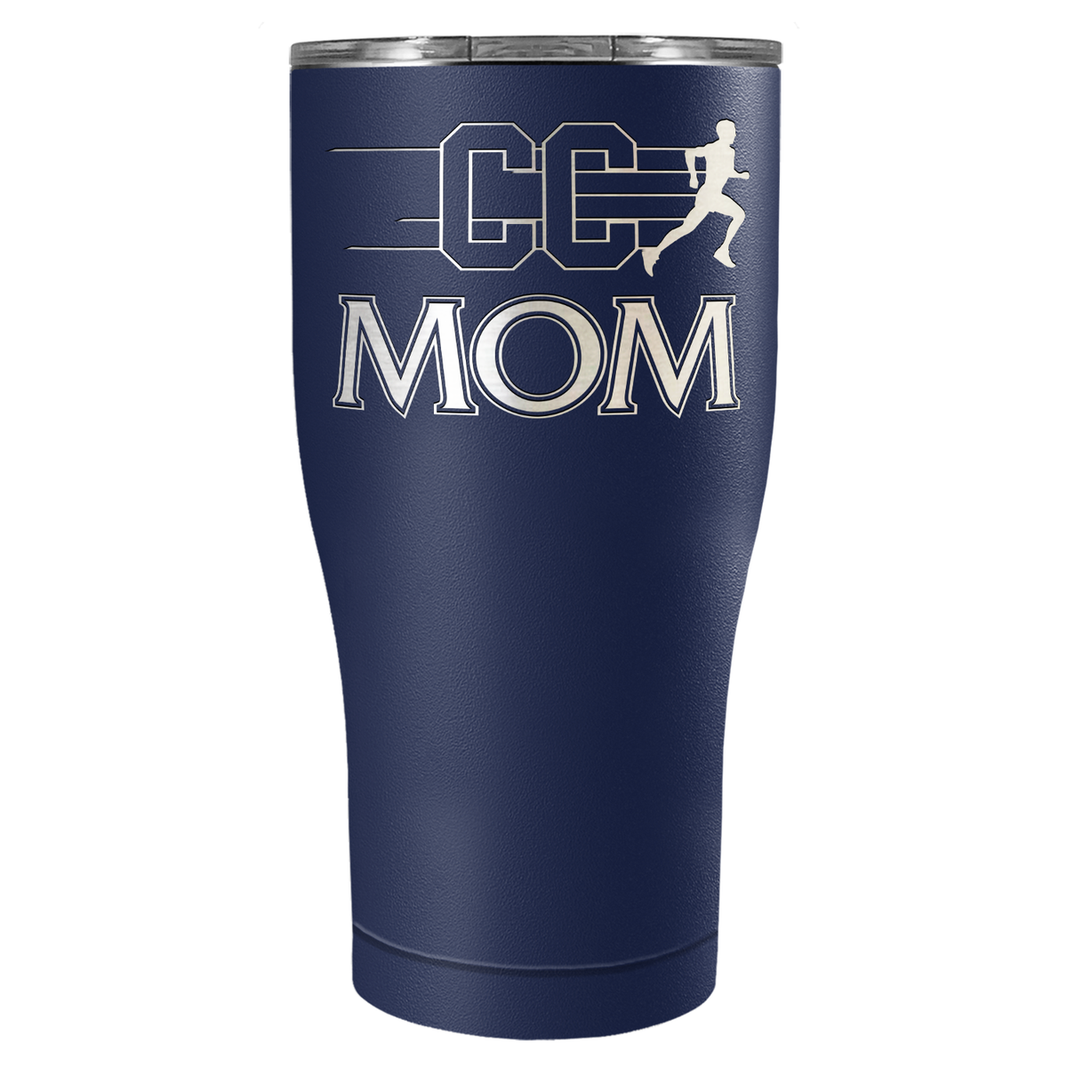 Cross Country Mom Laser Engraved on Stainless Steel Cross Country Tumbler
