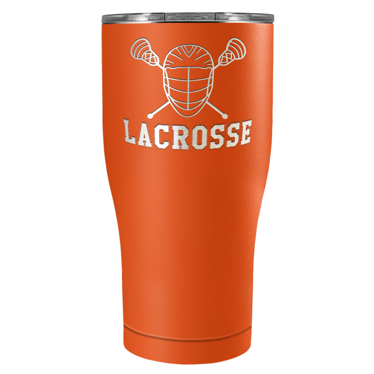 Lacrosse Mask and Sticks Laser Engraved on Stainless Steel Lacrosse Tumbler