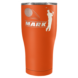 Personalized Golfer Laser Engraved on Stainless Steel Golf Tumbler