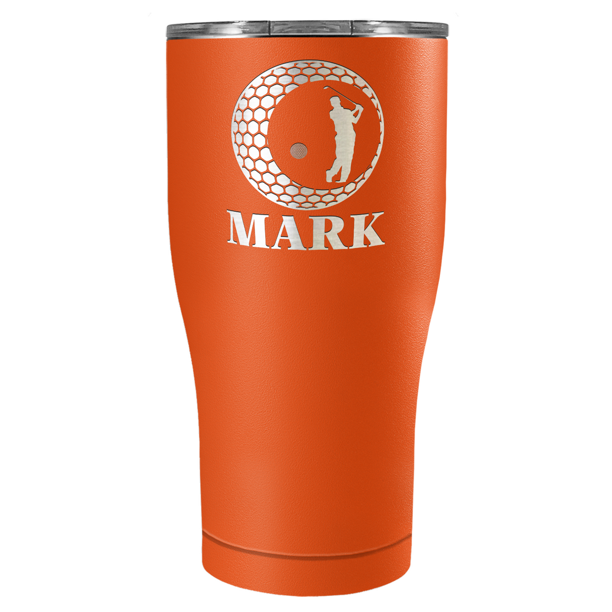 Personalized Golfer in Ball Laser Engraved on Stainless Steel Golf Tumbler