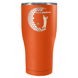 Personalized Golfer in Half Ball Laser Engraved on Stainless Steel Golf Tumbler