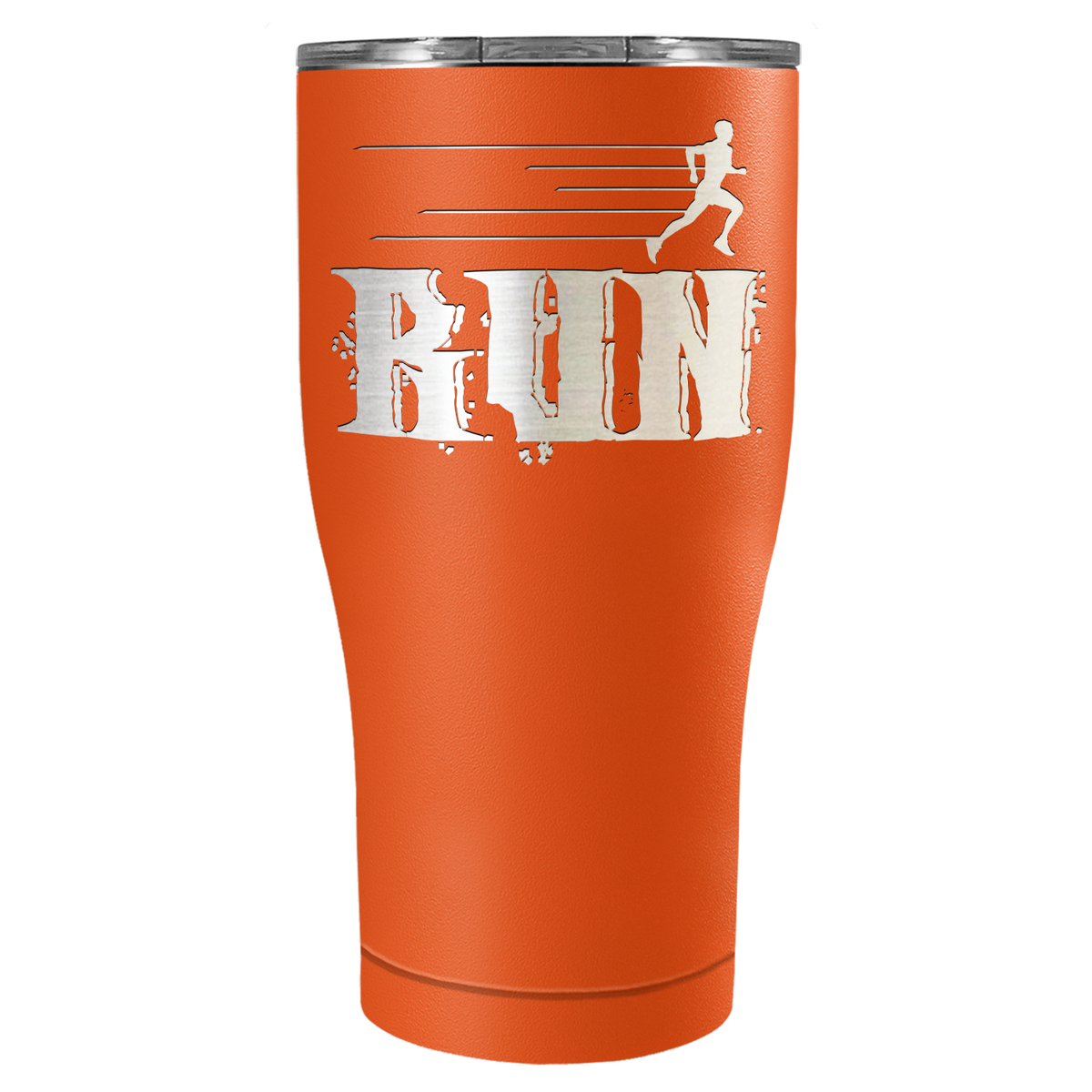 Run Laser Engraved on Stainless Steel Cross Country Tumbler