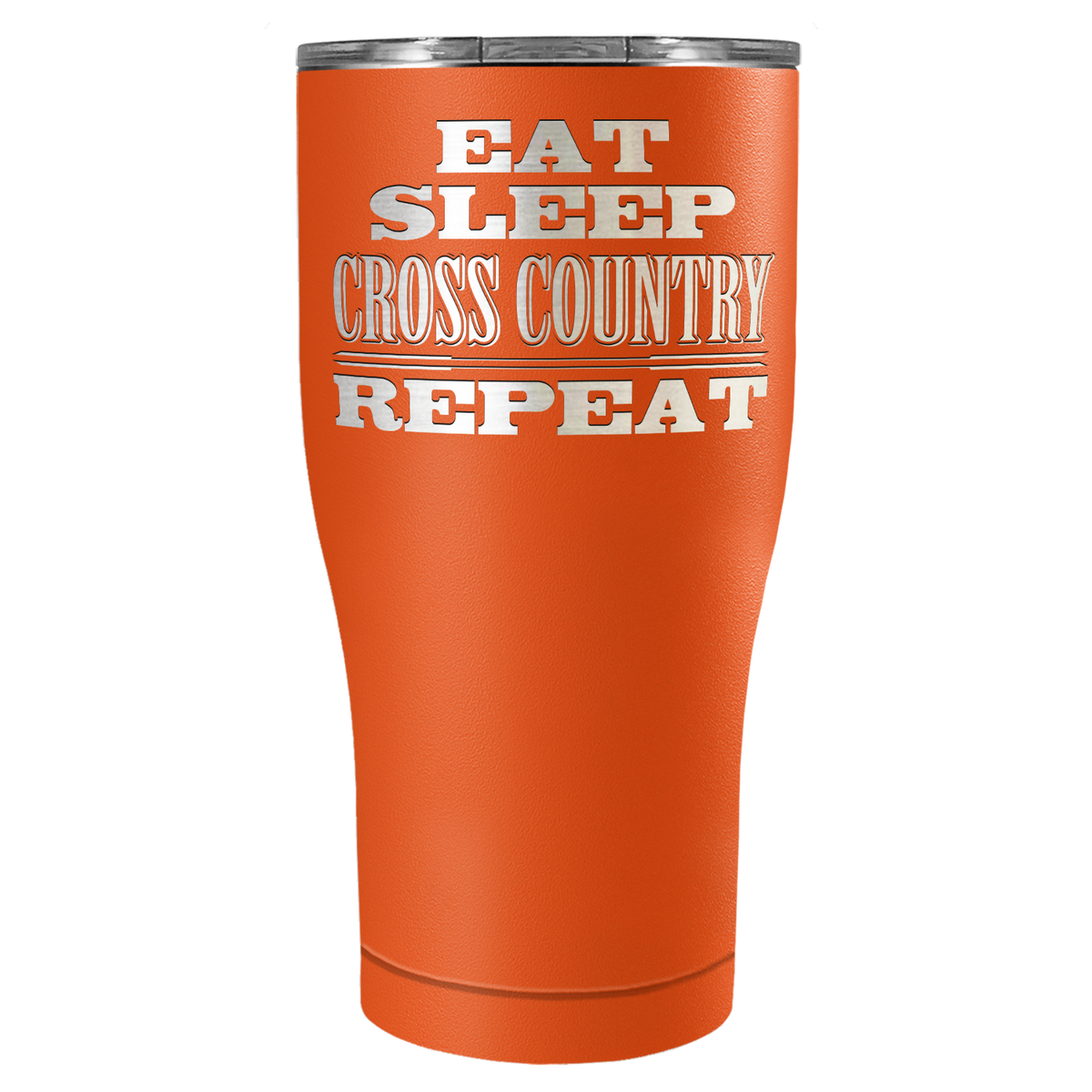 Eat Sleep Cross Country Repeat Laser Engraved on Stainless Steel Cross Country Tumbler