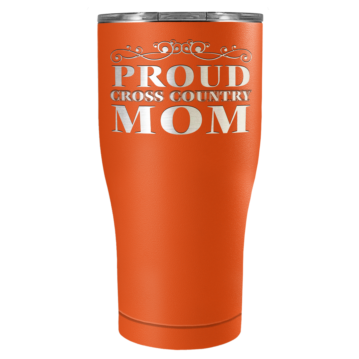 Proud Cross Country Mom Laser Engraved on Stainless Steel Cross Country Tumbler