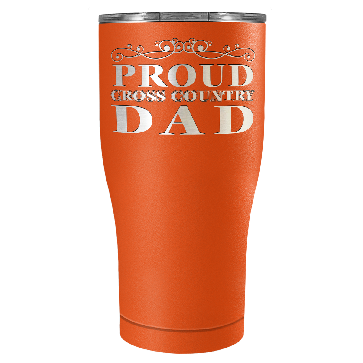 Proud Cross Country Dad Laser Engraved on Stainless Steel Cross Country Tumbler