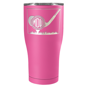 Personalized Monogrammed Golf Ball Laser Engraved on Stainless Steel Golf Tumbler