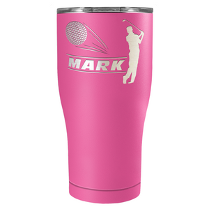 Personalized Golfer Laser Engraved on Stainless Steel Golf Tumbler