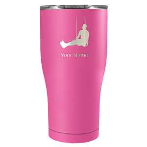 Personalized Male Gymnast Silhouette Laser Engraved on Stainless Steel Gymnastics Tumbler