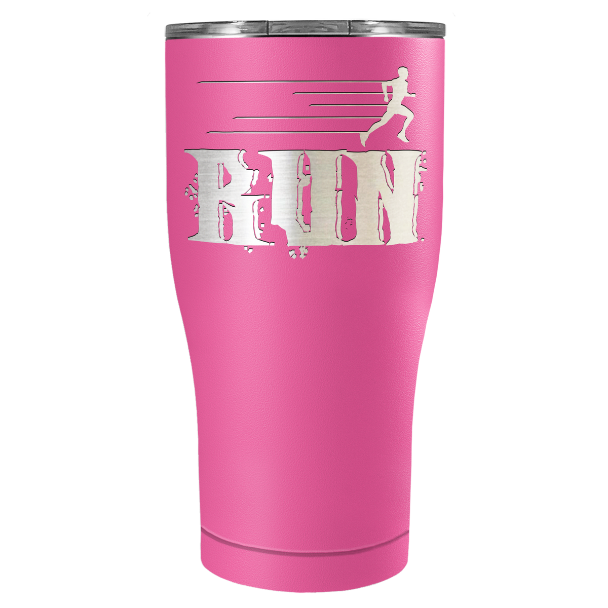 Run Laser Engraved on Stainless Steel Cross Country Tumbler