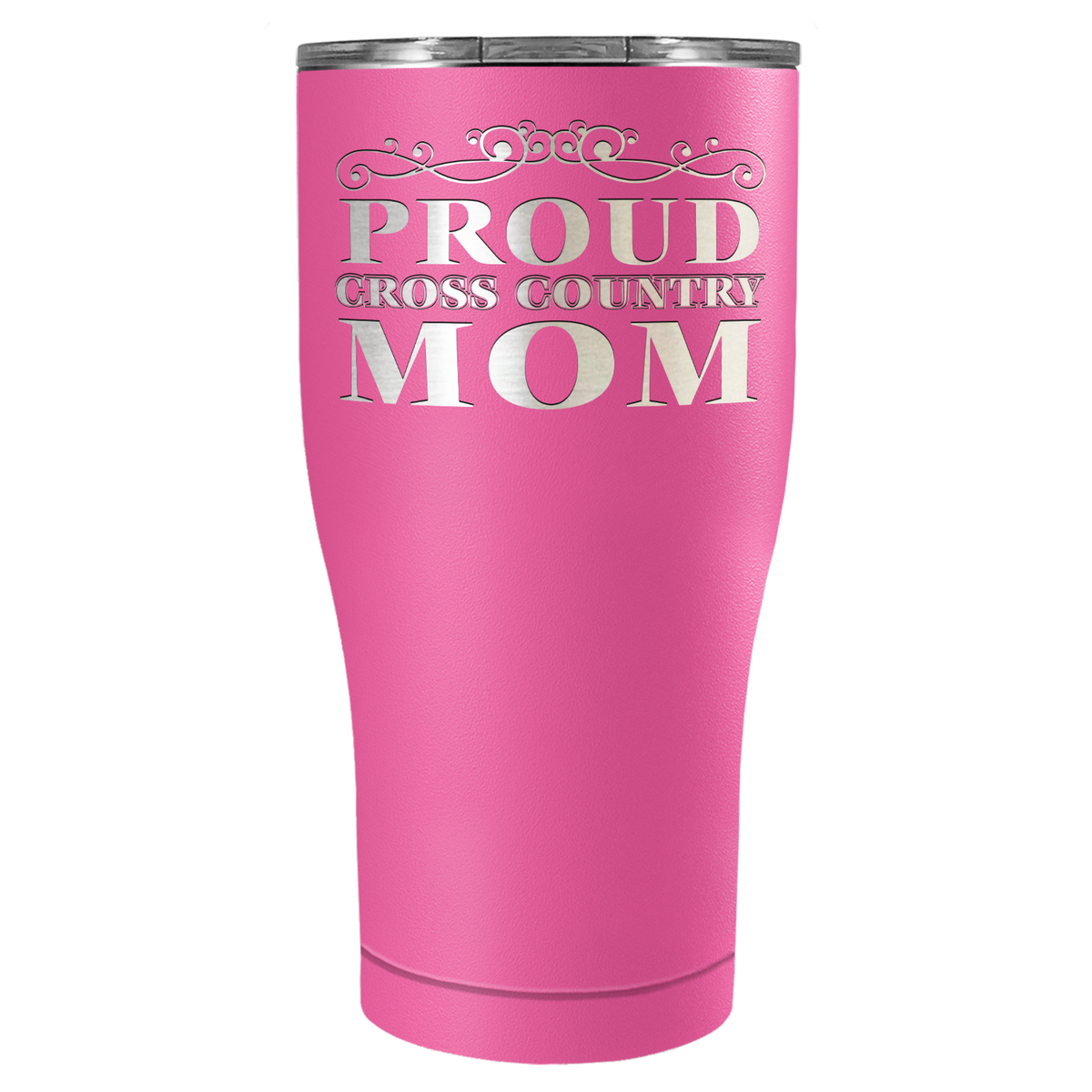 Proud Cross Country Mom Laser Engraved on Stainless Steel Cross Country Tumbler