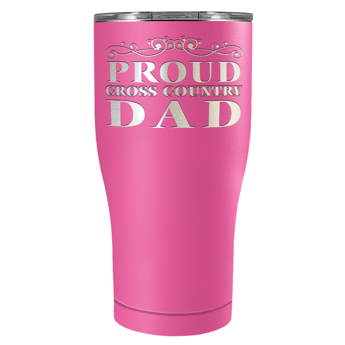 Proud Cross Country Dad Laser Engraved on Stainless Steel Cross Country Tumbler