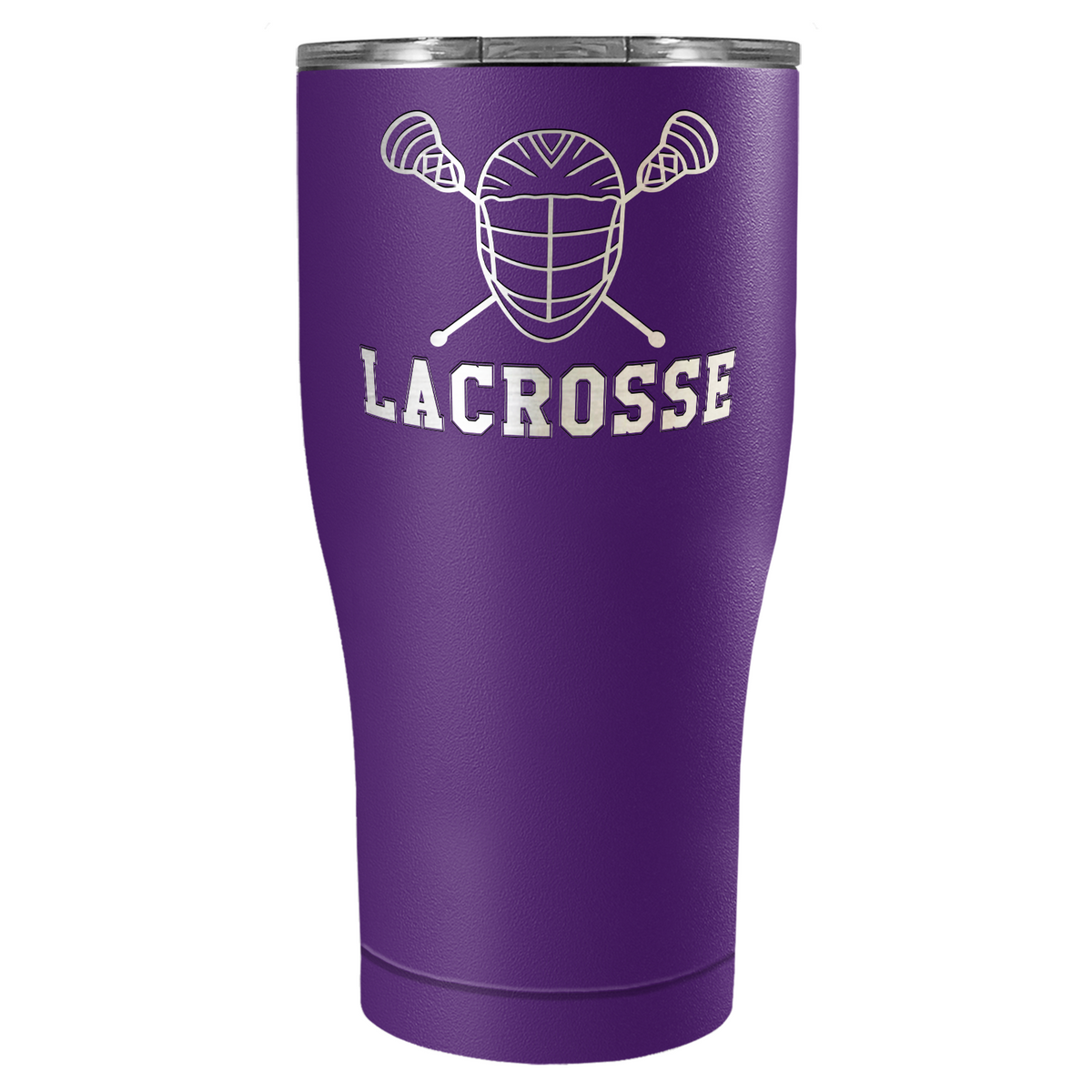 Lacrosse Mask and Sticks Laser Engraved on Stainless Steel Lacrosse Tumbler