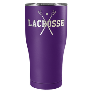 Lacrosse Sticks Laser Engraved on Stainless Steel Lacrosse Tumbler