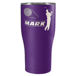 Personalized Golfer Laser Engraved on Stainless Steel Golf Tumbler