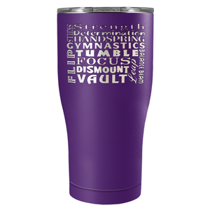 Gymnastics Strength and Focus Laser Engraved on Stainless Steel Gymnastics Tumbler