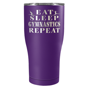 Eat Sleep Gymnastics Repeat Laser Engraved on Stainless Steel Gymnastics Tumbler