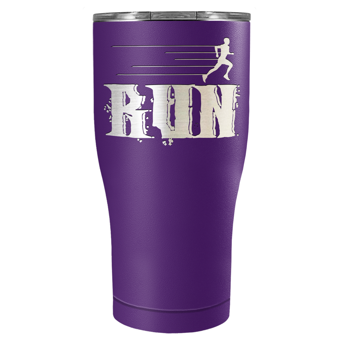 Run Laser Engraved on Stainless Steel Cross Country Tumbler