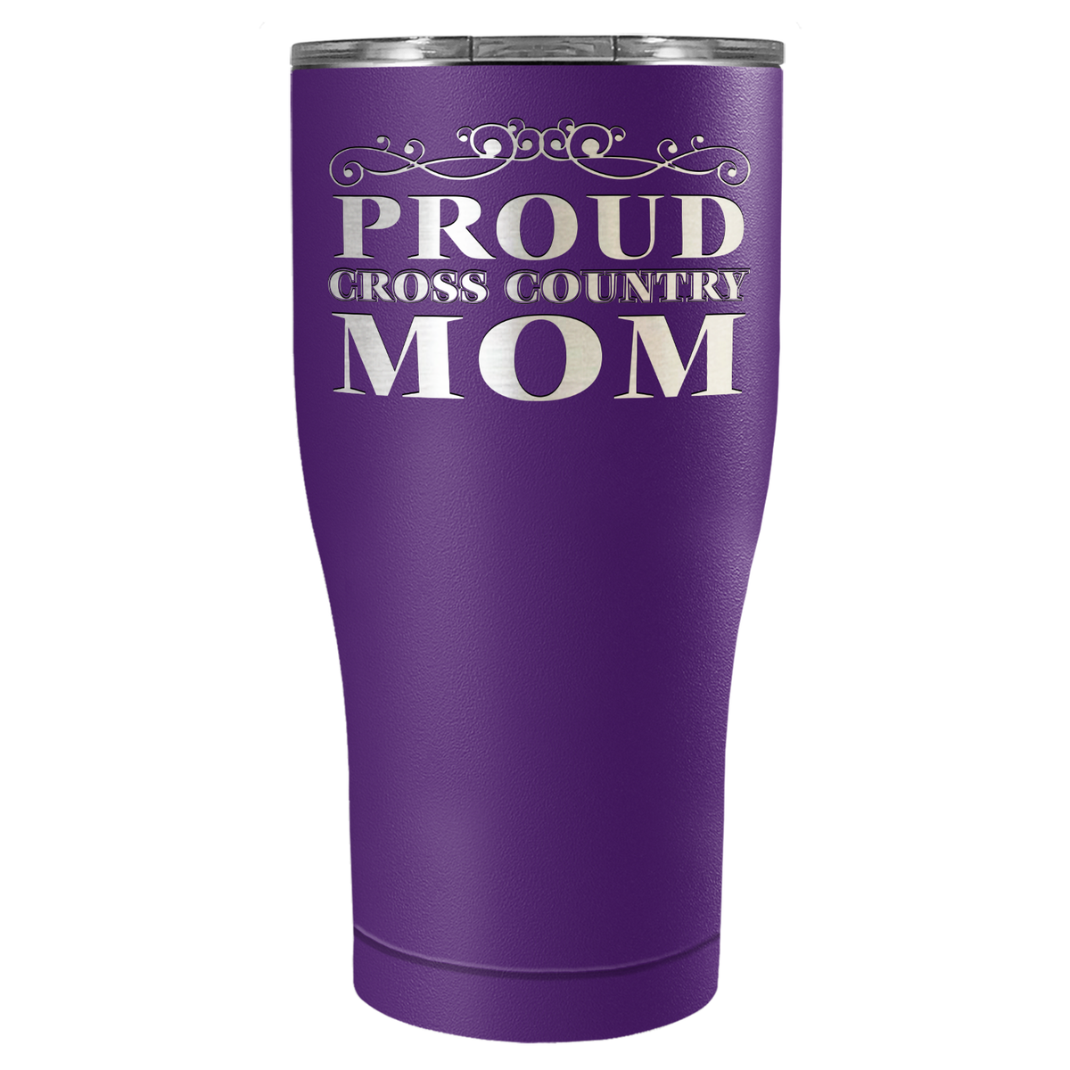 Proud Cross Country Mom Laser Engraved on Stainless Steel Cross Country Tumbler