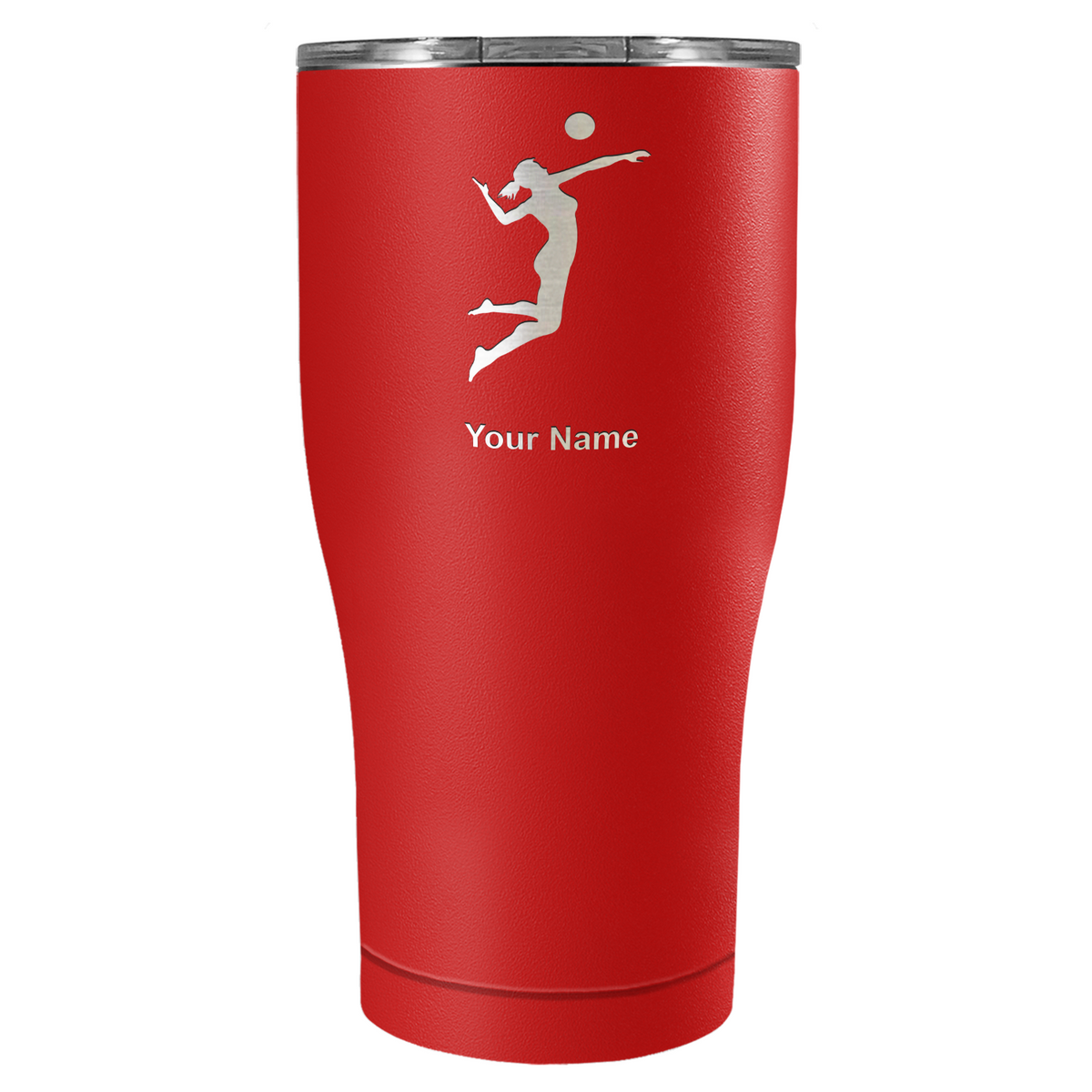 Personalized Volleyball Player Silhouette Laser Engraved on Stainless Steel Volleyball Tumbler