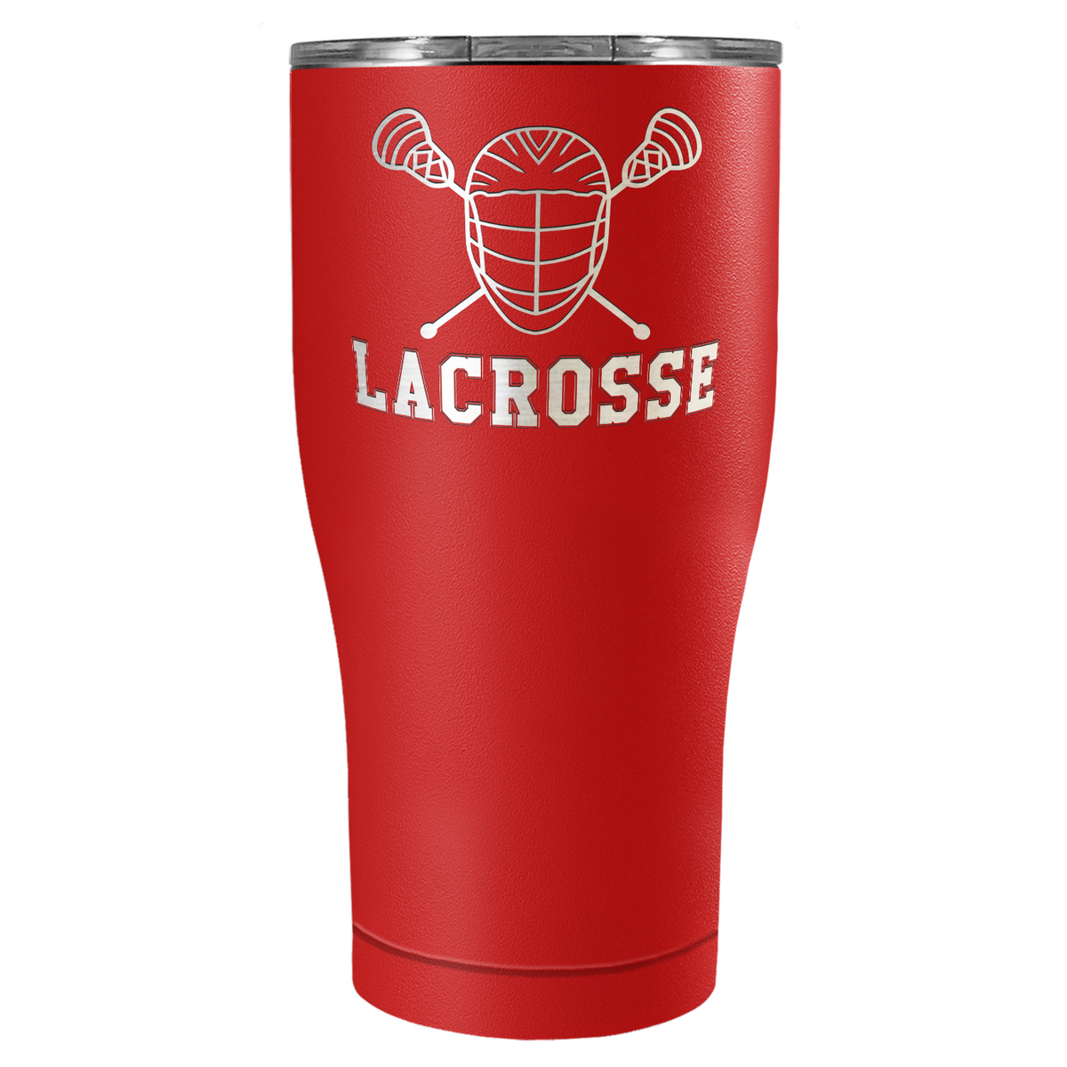 Lacrosse Mask and Sticks Laser Engraved on Stainless Steel Lacrosse Tumbler