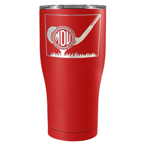 Personalized Monogrammed Golf Ball Laser Engraved on Stainless Steel Golf Tumbler