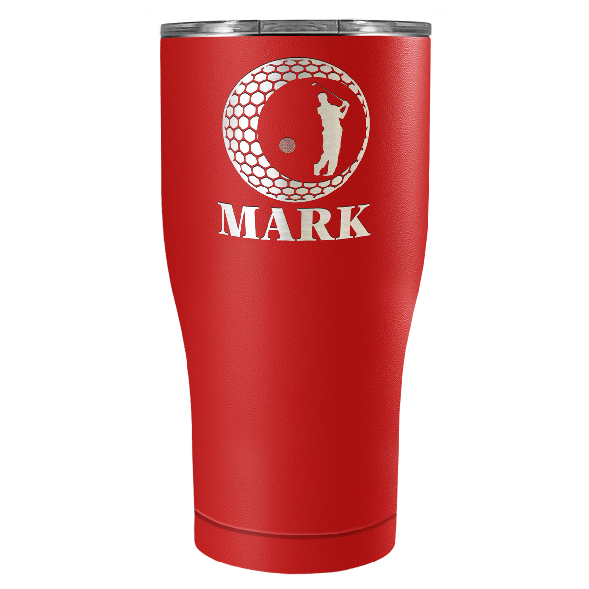 Personalized Golfer in Ball Laser Engraved on Stainless Steel Golf Tumbler