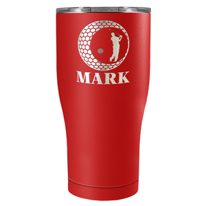 Personalized Golfer in Ball Laser Engraved on Stainless Steel Golf Tumbler