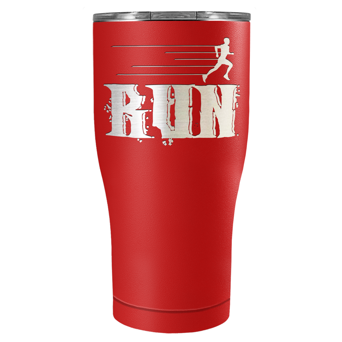 Run Laser Engraved on Stainless Steel Cross Country Tumbler