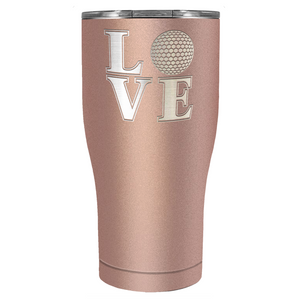 Love Golf Laser Engraved on Stainless Steel Golf Tumbler