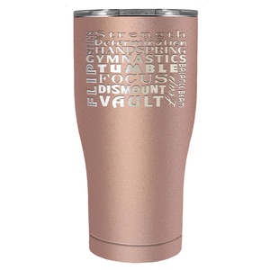 Gymnastics Strength and Focus Laser Engraved on Stainless Steel Gymnastics Tumbler