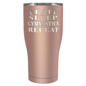 Eat Sleep Gymnastics Repeat Laser Engraved on Stainless Steel Gymnastics Tumbler