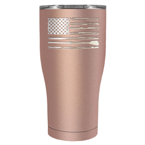 Crew American Flag Laser Engraved on Stainless Steel Crew Tumbler