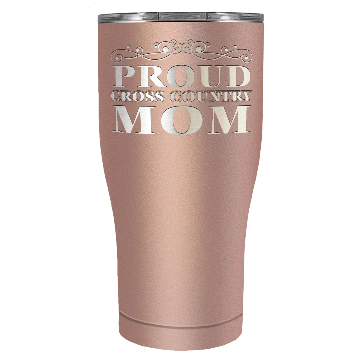 Proud Cross Country Mom Laser Engraved on Stainless Steel Cross Country Tumbler