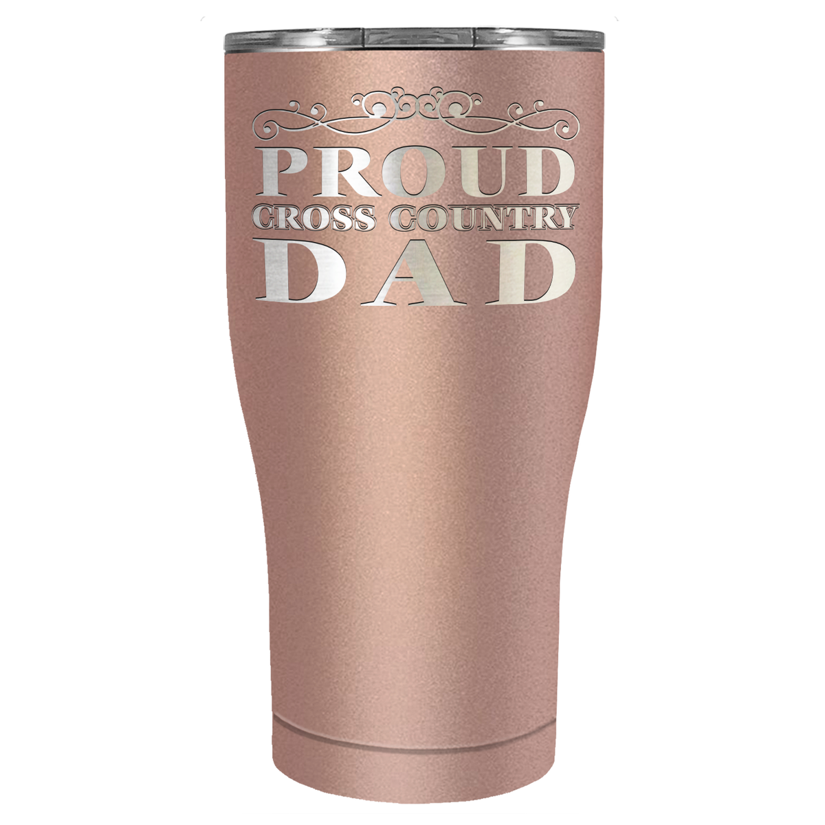 Proud Cross Country Dad Laser Engraved on Stainless Steel Cross Country Tumbler