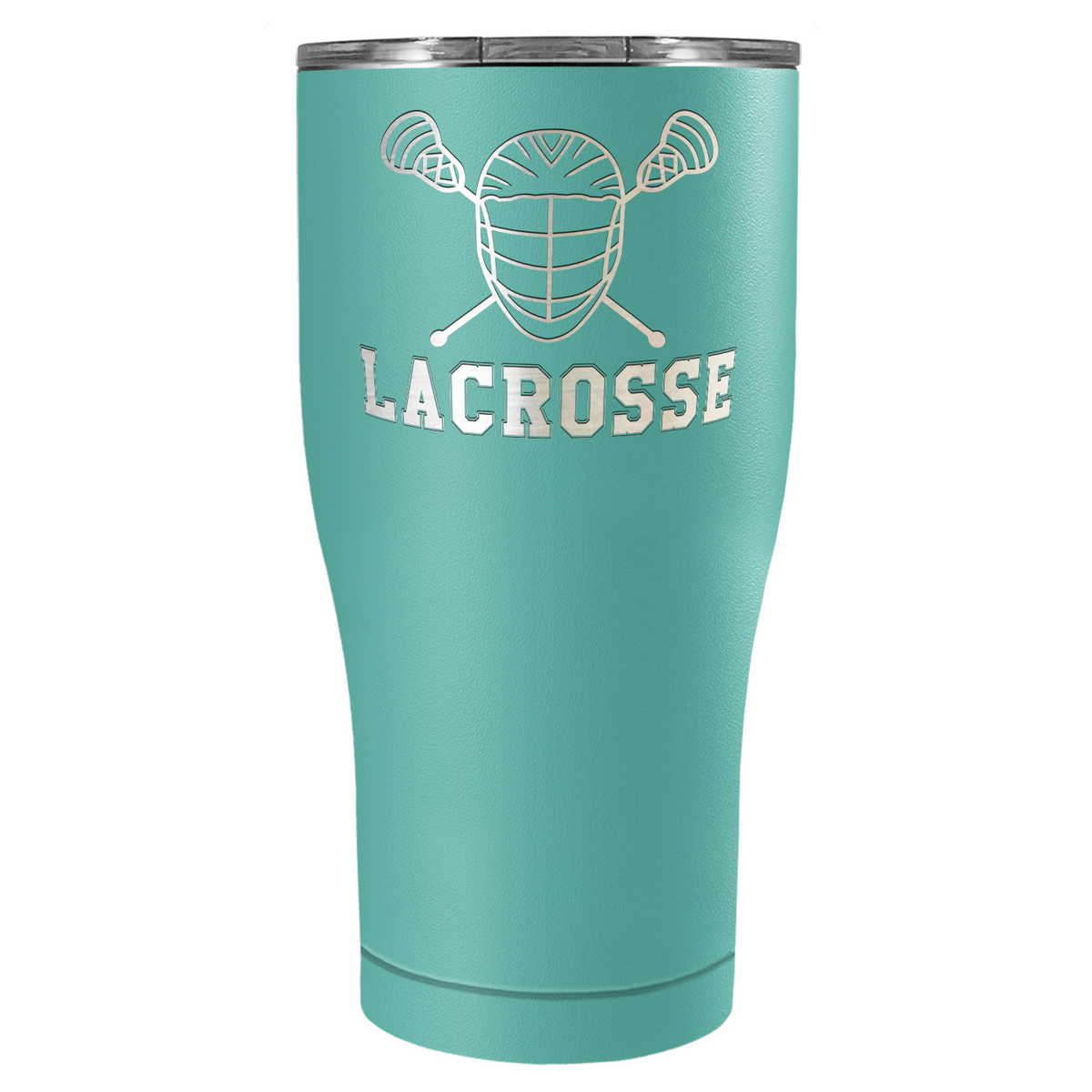 Lacrosse Mask and Sticks Laser Engraved on Stainless Steel Lacrosse Tumbler