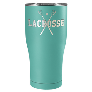 Lacrosse Sticks Laser Engraved on Stainless Steel Lacrosse Tumbler
