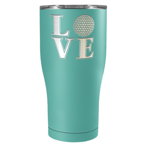 Love Golf Laser Engraved on Stainless Steel Golf Tumbler