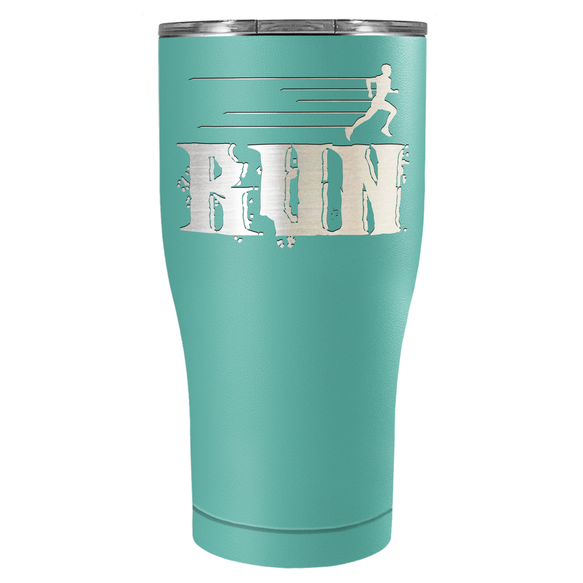 Run Laser Engraved on Stainless Steel Cross Country Tumbler