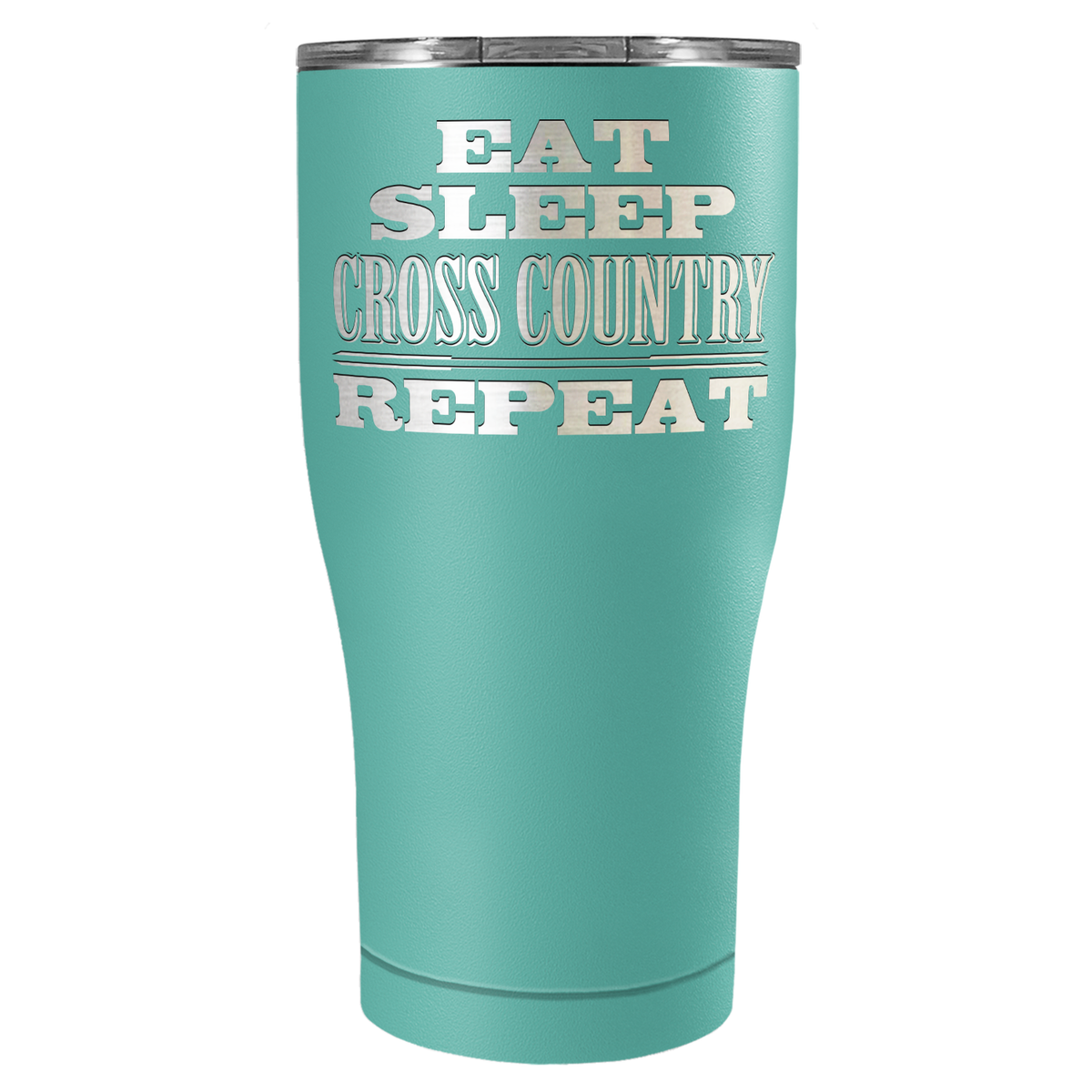 Eat Sleep Cross Country Repeat Laser Engraved on Stainless Steel Cross Country Tumbler