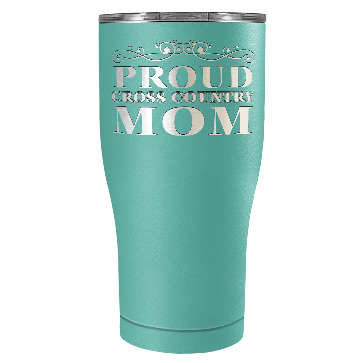 Proud Cross Country Mom Laser Engraved on Stainless Steel Cross Country Tumbler